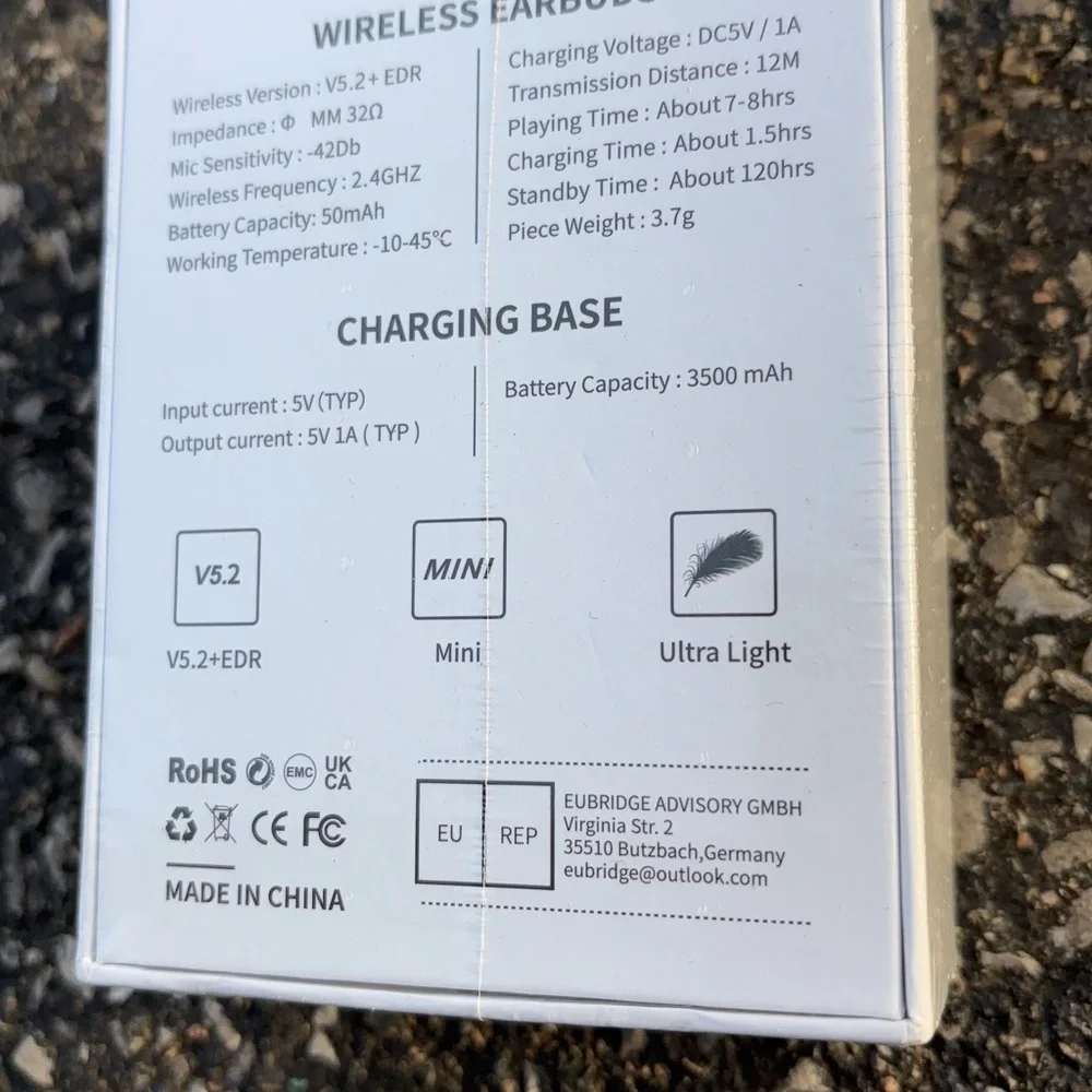 Wireless Earbuds with Charging Case - Black and Red,brand new in box!
